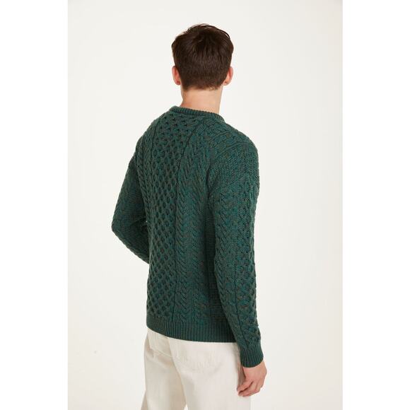 Aran Inisheer Sweater Green Wool Cable Knit Pullover Ireland Sz XL Men's - Picture 3 of 11